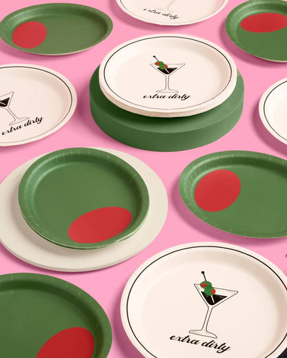 Martini and Olive Plate Set
