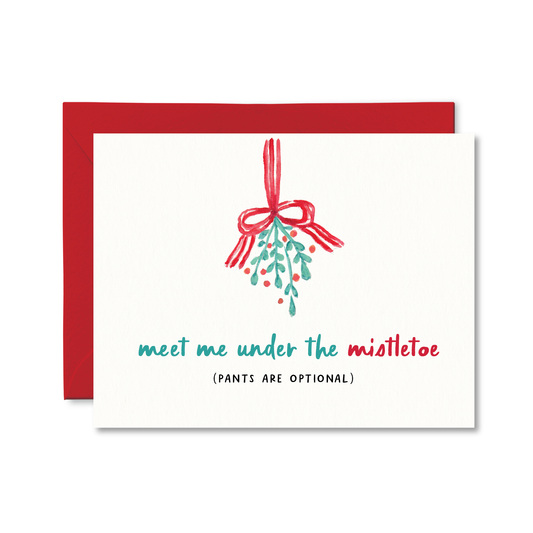 Meet Me Under The Mistletoe Christmas Card