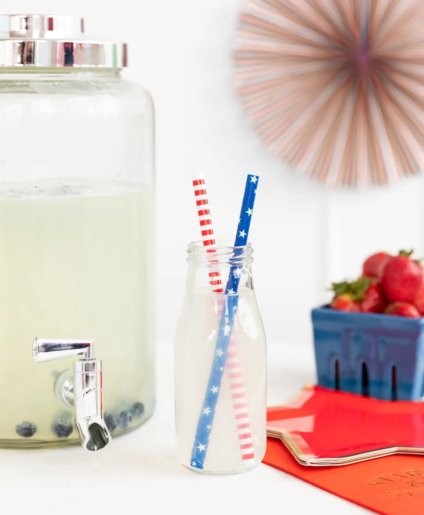 Red, White, and Blue Reusable Straws