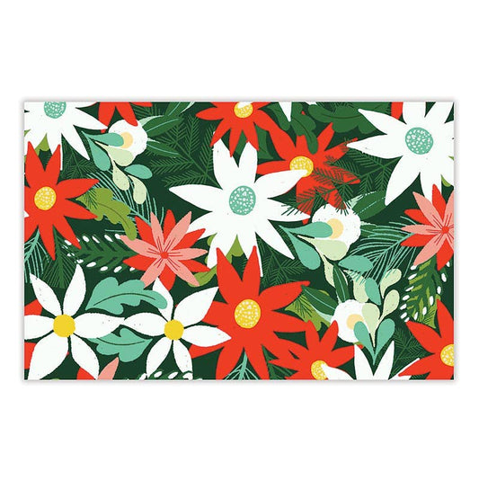 Paper Placemat - Poinsettia Pattern