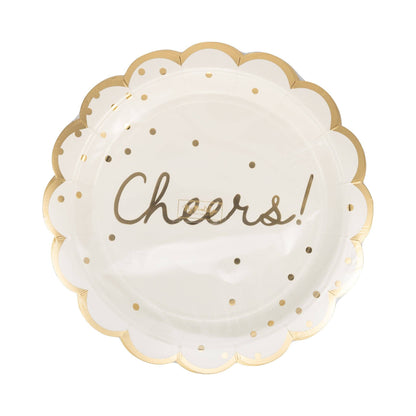 Gold Cheers Paper Plate