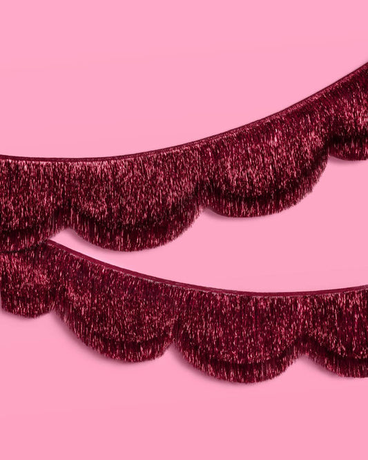 Burgundy Fringe Banner