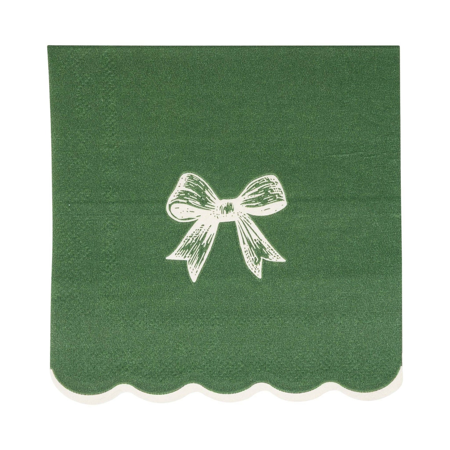 Gold + Green Bow Cocktail Napkin