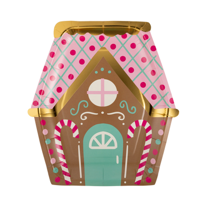 Sweet Gingerbread House Shaped Plate