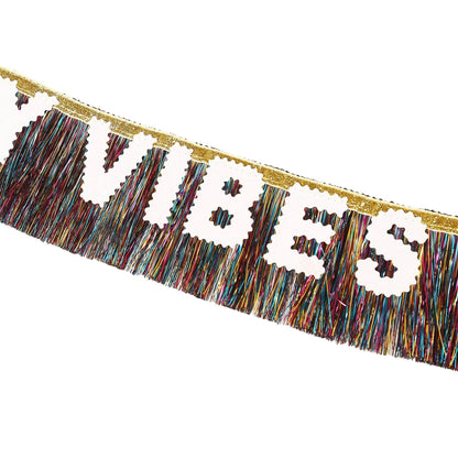 Birthday Vibes Tinsel & Glitter Sash