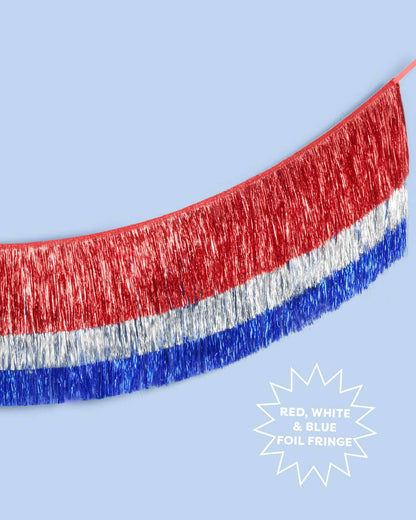 Americana Patriotic Fringe triple layered banner - July 4th