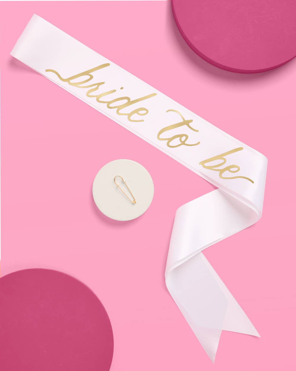 White and Gold Bride To Be Satin Sash