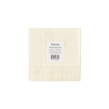 Baby Neutral Star Fringed Cocktail Napkin