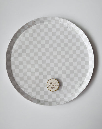 Checkered Light Gray Plate XL