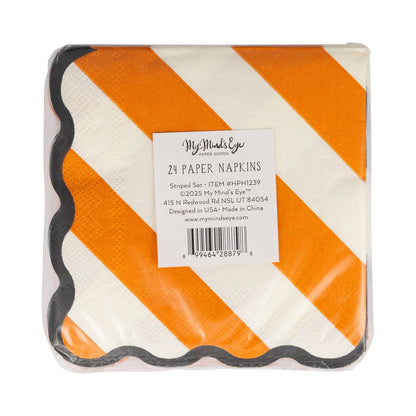 Striped Cocktail Napkin Set
