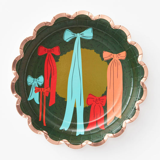 Bold Christmas Wreath Large Disposable Plates