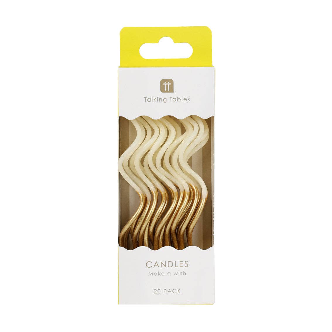 Gold & White Twist Birthday Candle