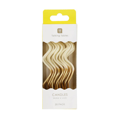 Gold & White Twist Birthday Candle