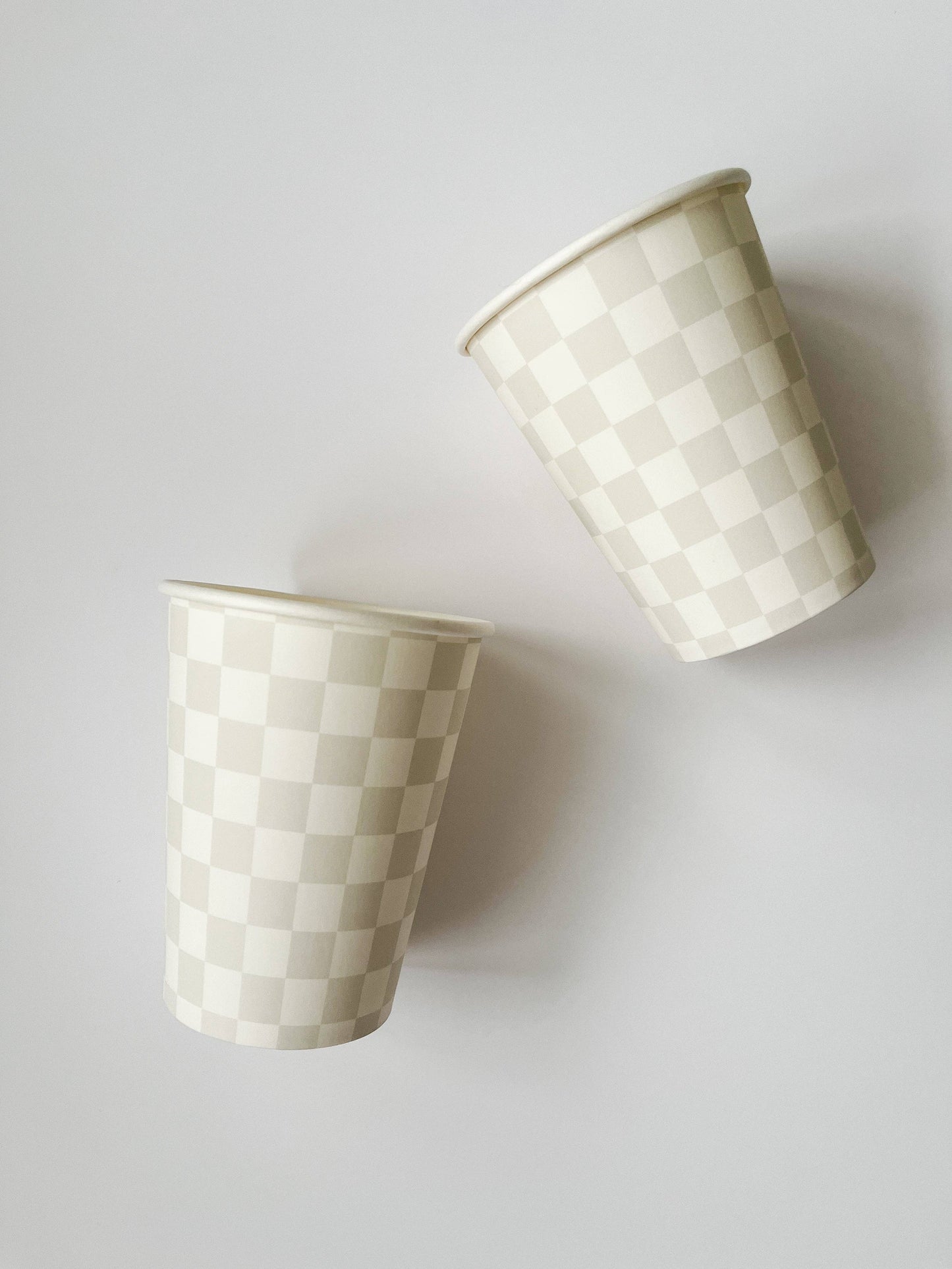 Light Gray Checkered Cups