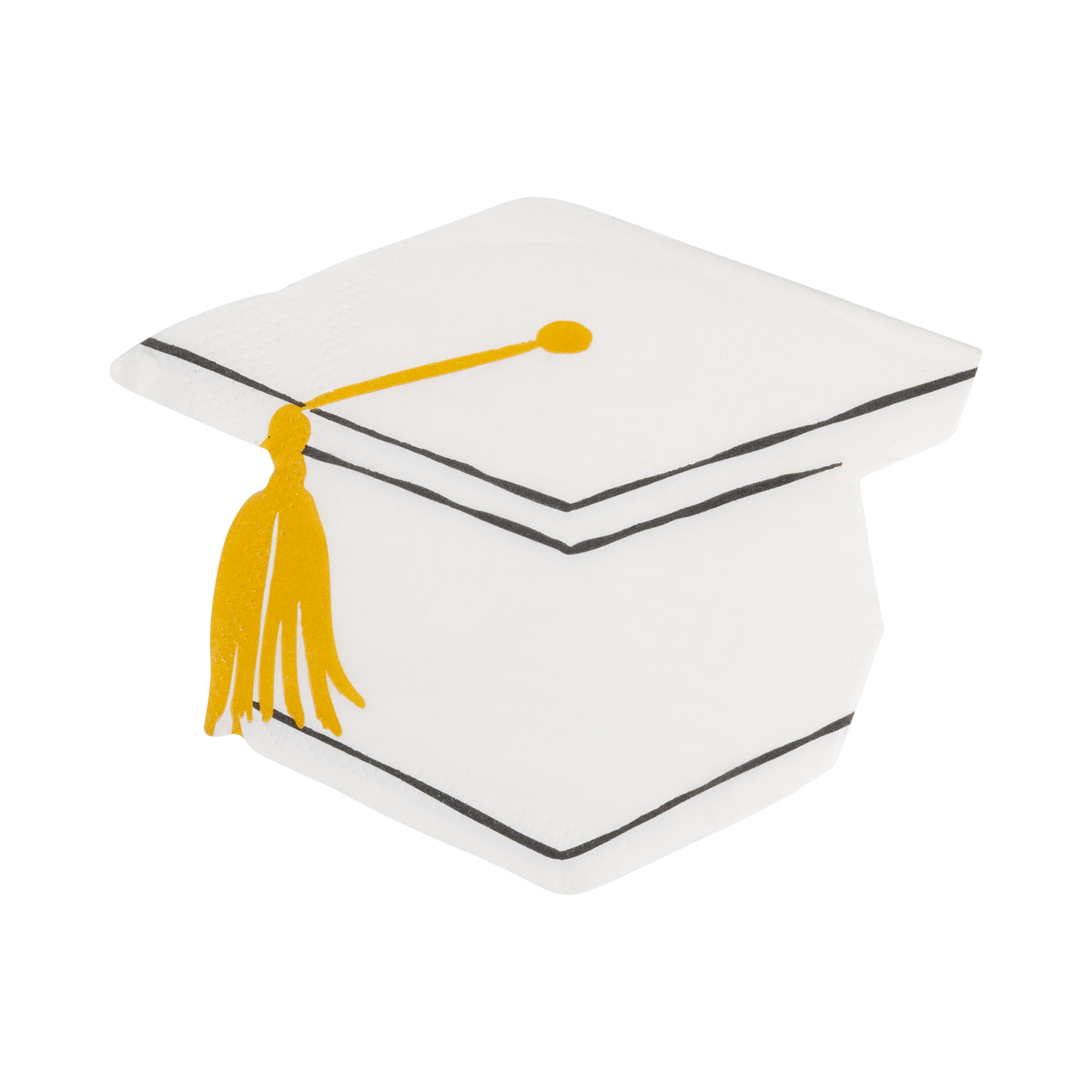 Foil Black and White Grad Hat Shaped Cocktail Napkin Set