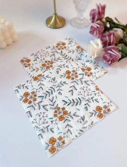 Floral Napkin Modern Leaf Print