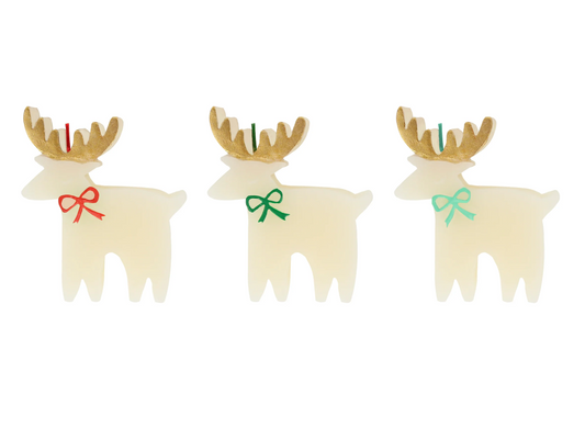 Reindeer with Bow Candles