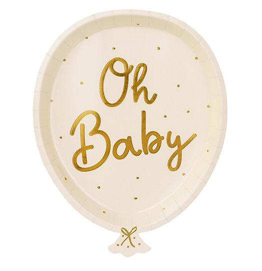 Oh Baby Balloon Paper Plates