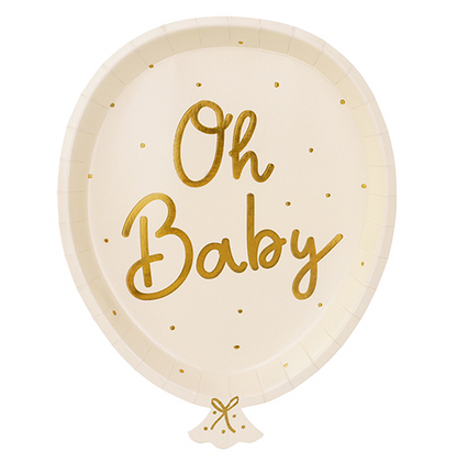 Oh Baby Balloon Paper Plates