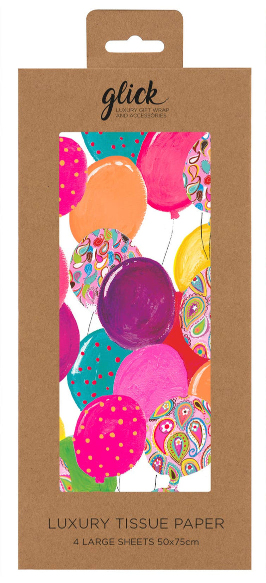 TISSUE - PS BALLOONS PINK (4 SHEETS)