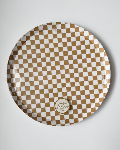 Checkered Gold Matte Plate XL