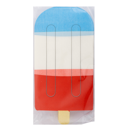 Red White Blue Ice Pop Shaped Paper Guest Napkin