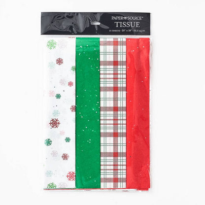 Snowflake & Plaid Christmas Tissue Paper