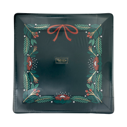 Pine Border Paper Plate