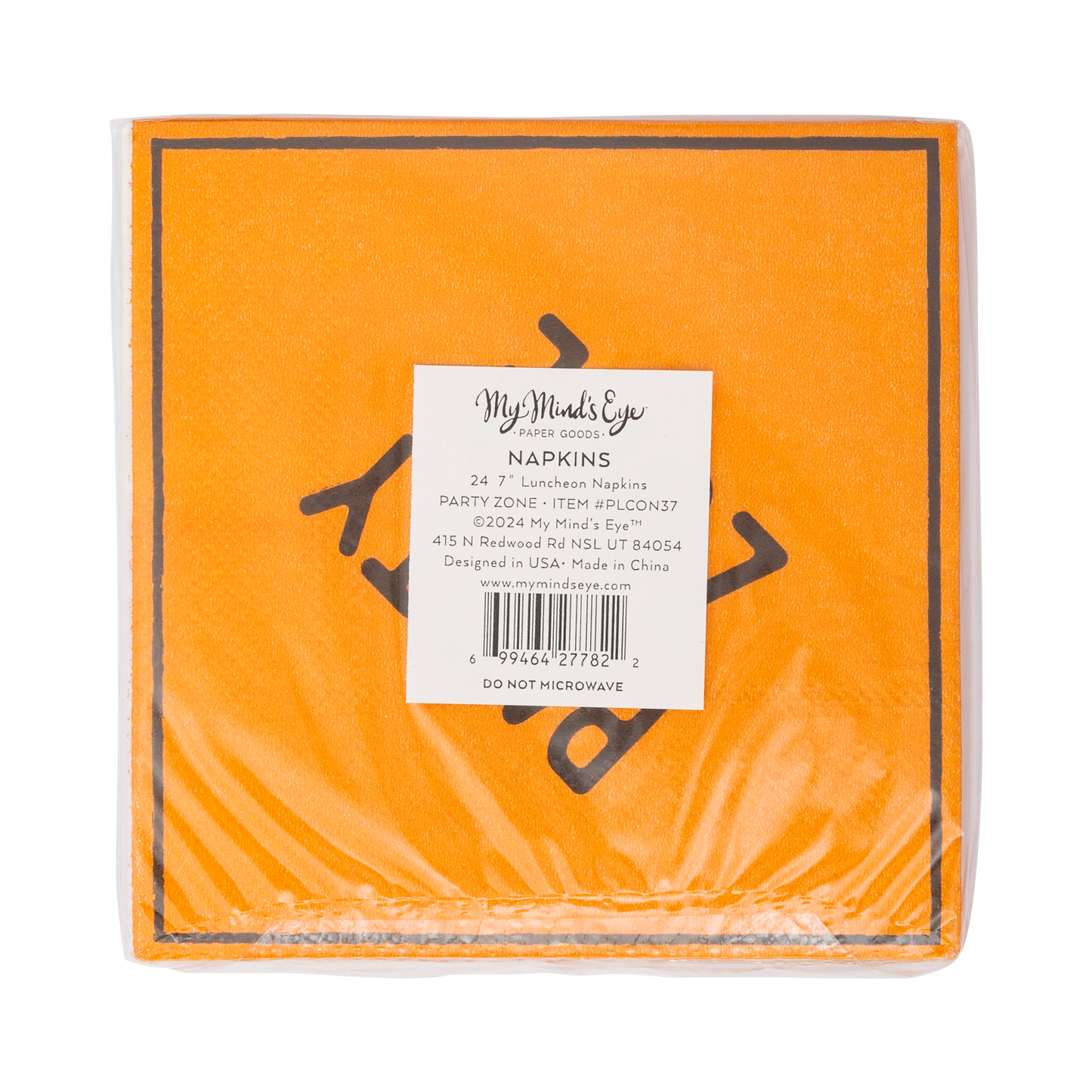 Orange Construction Sign Cocktail Napkin