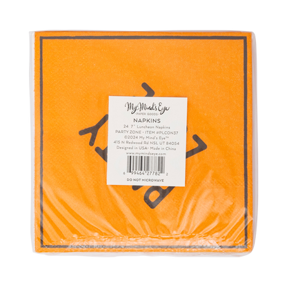 Orange Construction Sign Cocktail Napkin