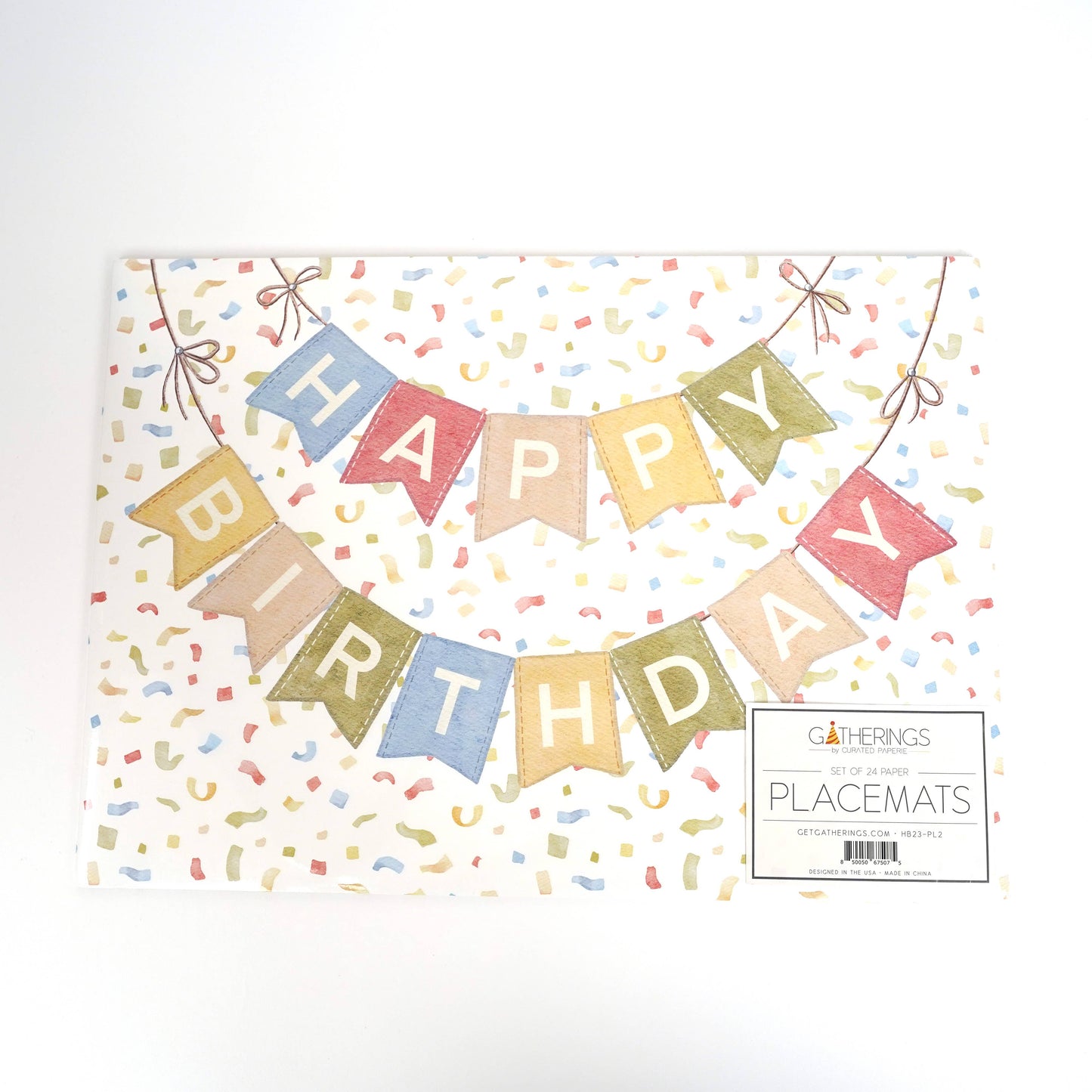 Happy Birthday Garland Paper Placemat