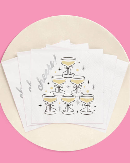 Gold Cheers Coupe Napkins