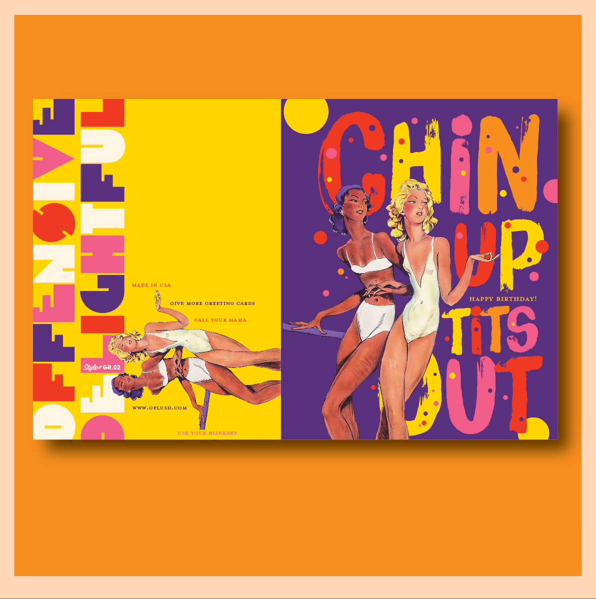 Chin Up Tits Out Happy Birthday Card