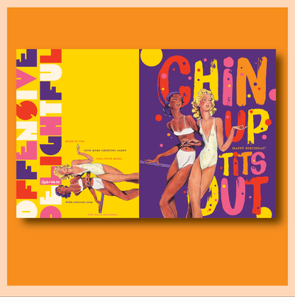 Chin Up Tits Out Happy Birthday Card