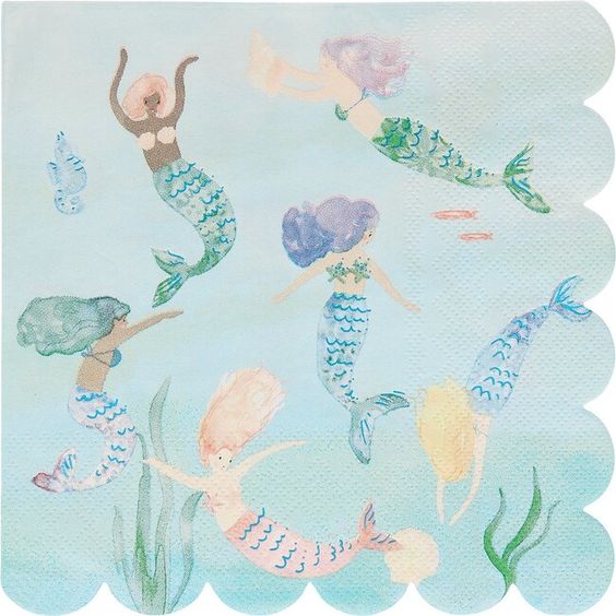 Mermaids Swimming Napkins