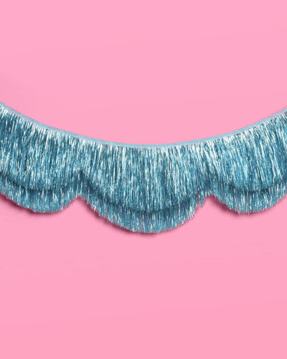 Blue Scallop Fringe Banner
