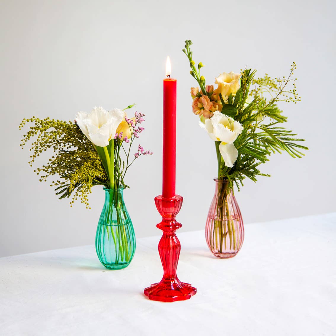 Inner Red and Green Dinner Candles - Christmas Décor