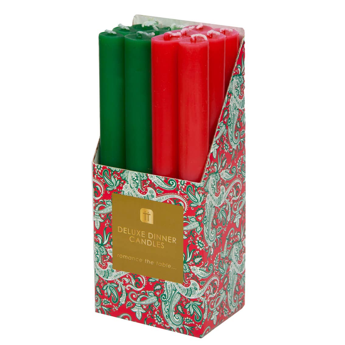 Inner Red and Green Dinner Candles - Christmas Décor