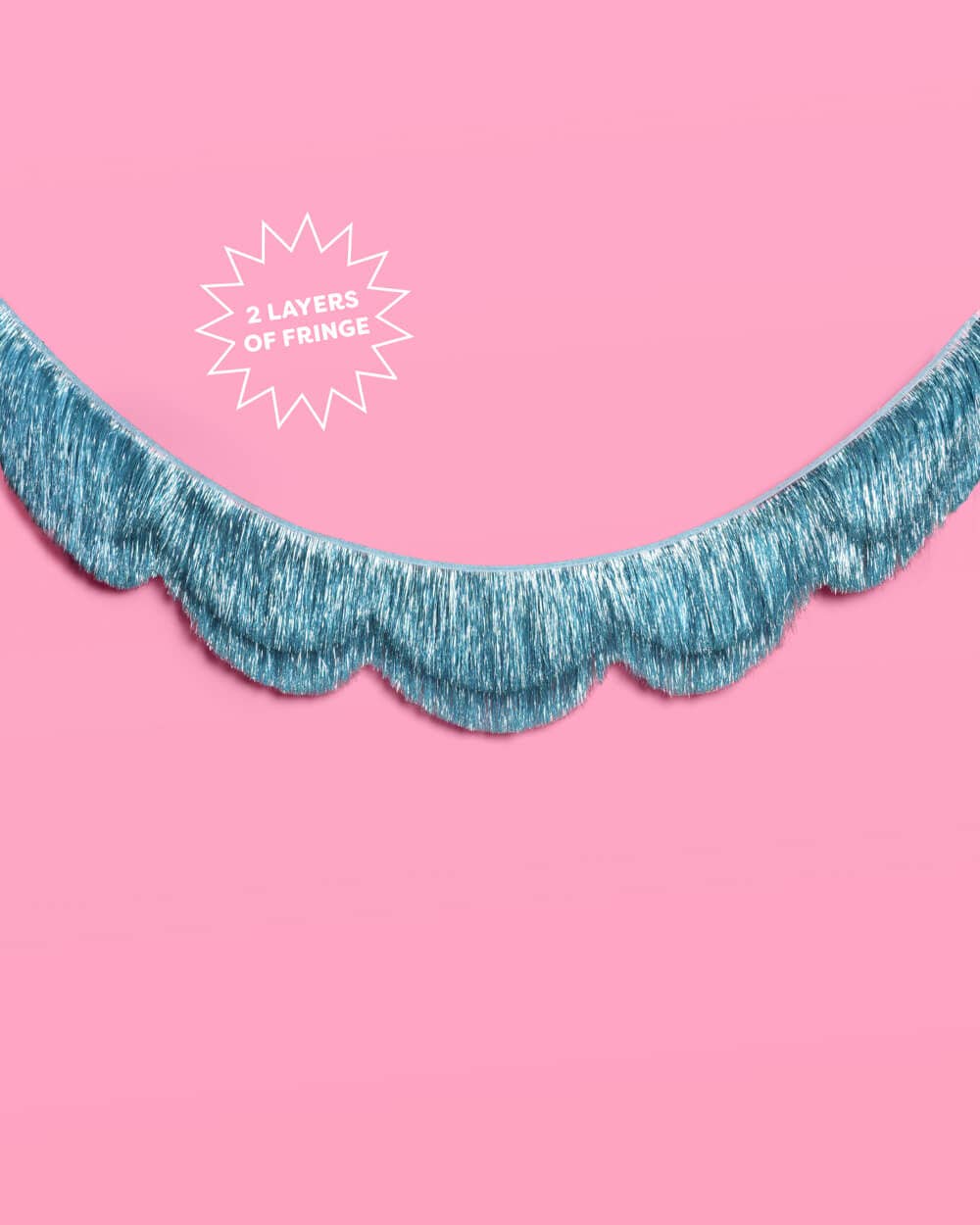 Blue Scallop Fringe Banner