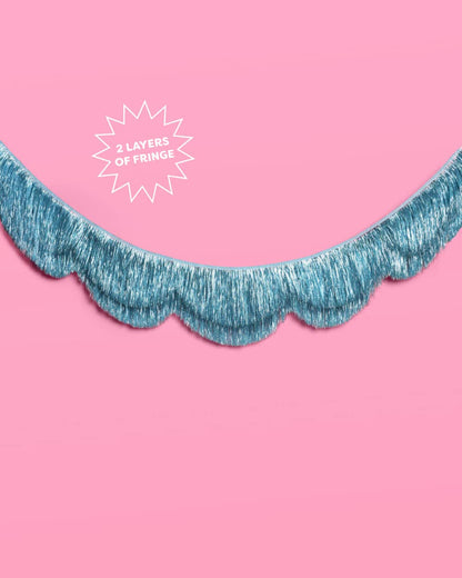 Blue Scallop Fringe Banner