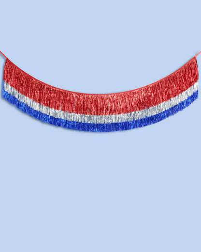 Americana Patriotic Fringe triple layered banner - July 4th