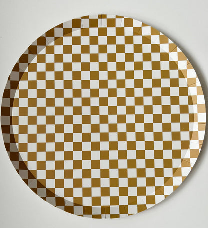 Checkered Gold Matte Plate XL