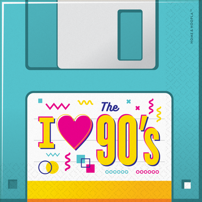 90's Theme Party Beverage Napkins (16ct)