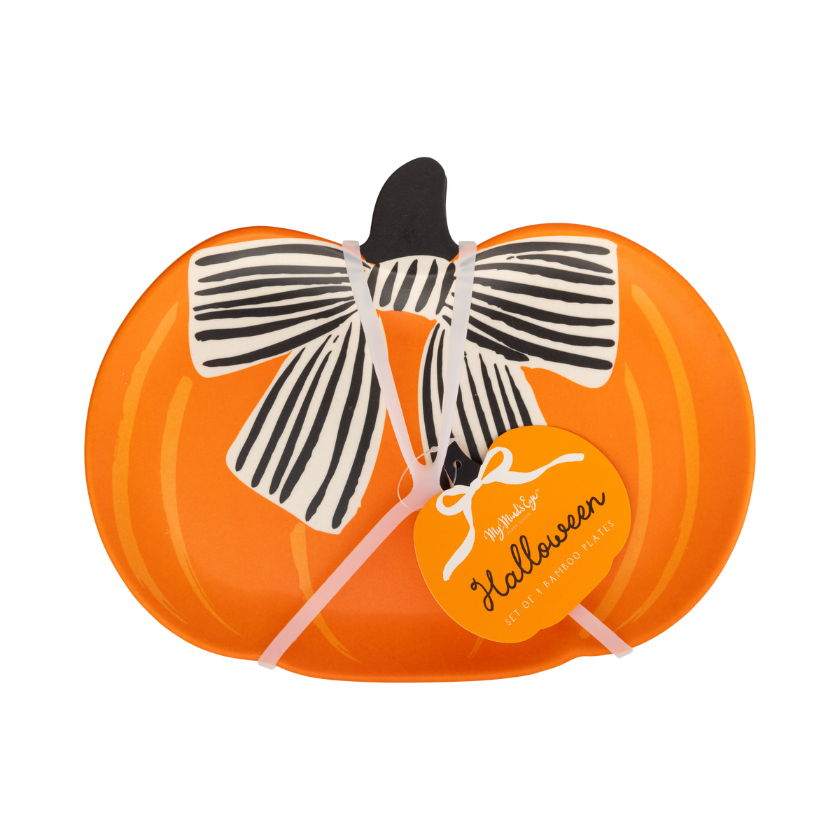 Pumpkin Bamboo Plates Set - 4