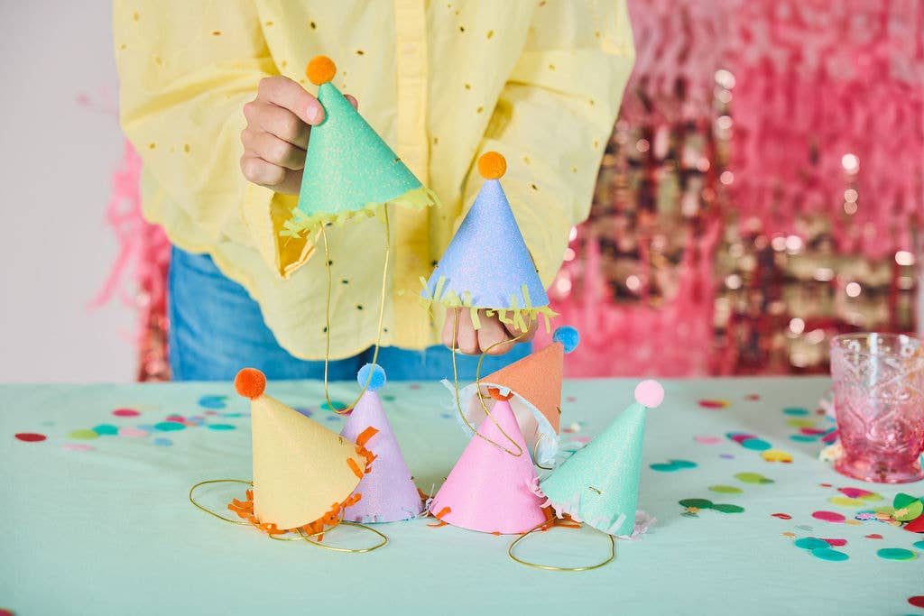 Top Off The Fun Mini Glitter Party Hats Set