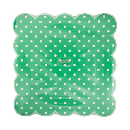 Polka Dot Scalloped Square Plate