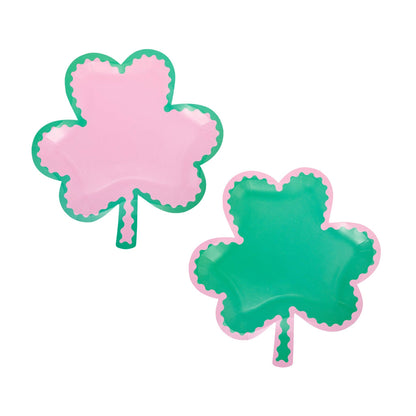 Pink and Green Shamrock Plate Set