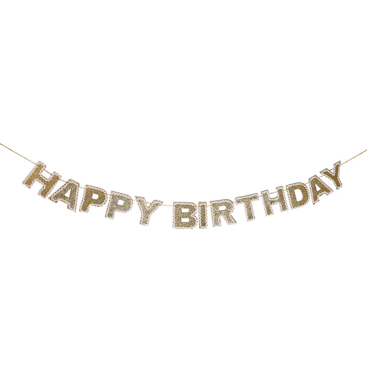 Happy Birthday Gold Reusable Banner