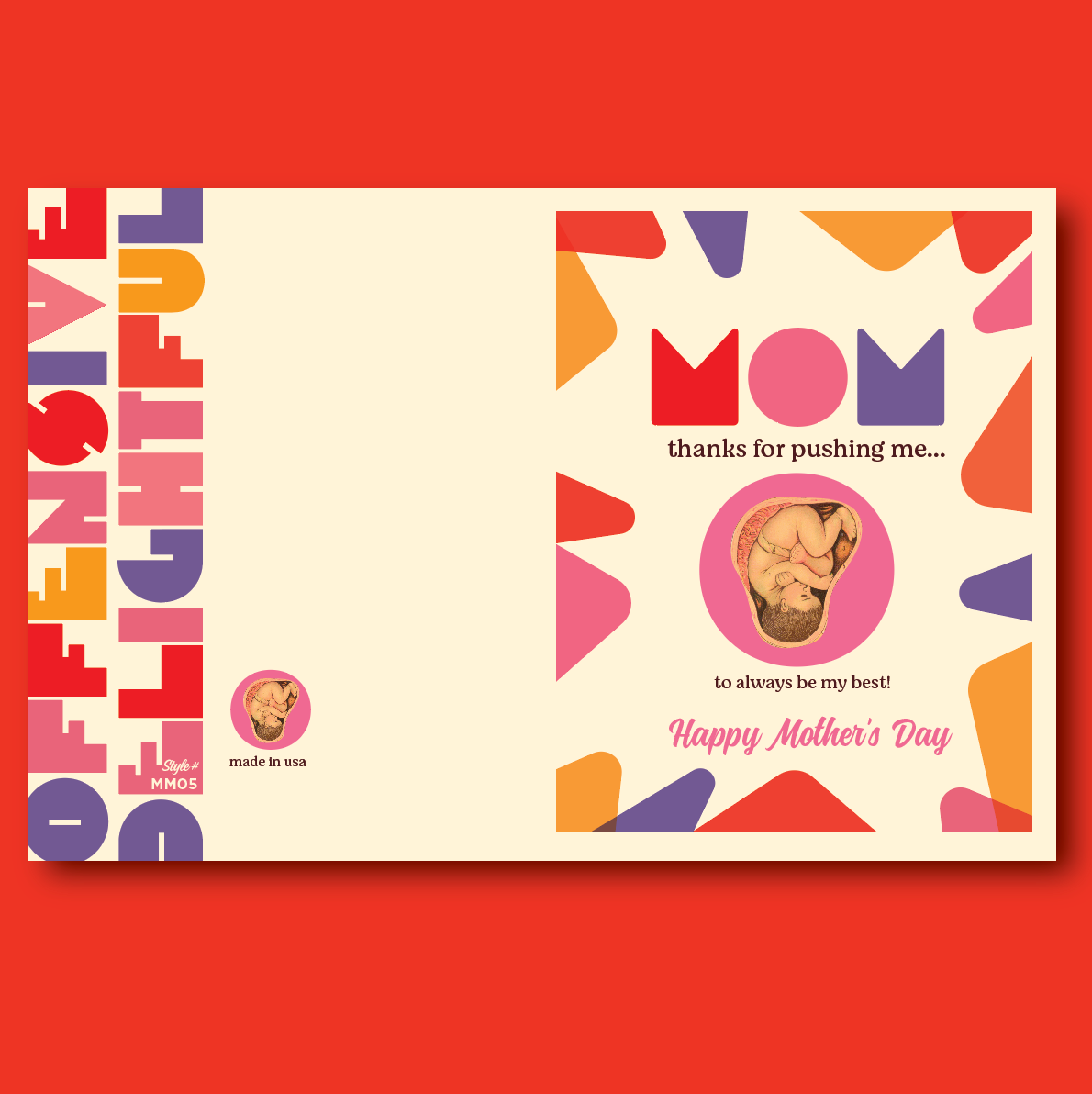 Mom Thanks For Pushing Me Card