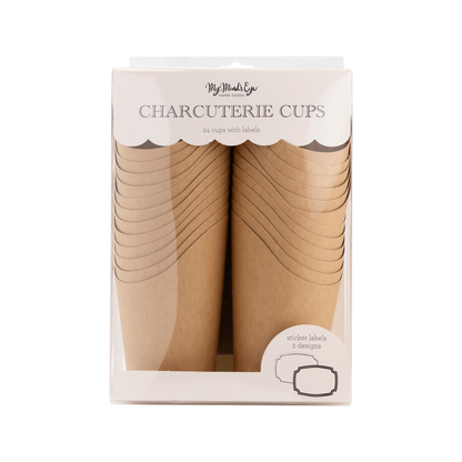 Kraft Charcuterie Cups with sticker labels (24ct)
